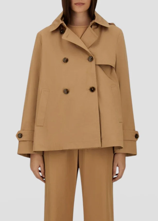 SS26-IM000177D-13238 TRENCH CORTO DEAN CAMMELLO