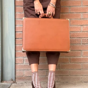 Nanny Moro decollete in camoscio marrone tacco 6 artigianale toscana