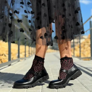 Kola Black bebe t-bar in nappa nera lavorazione a sacchetto artigianale marchigiana