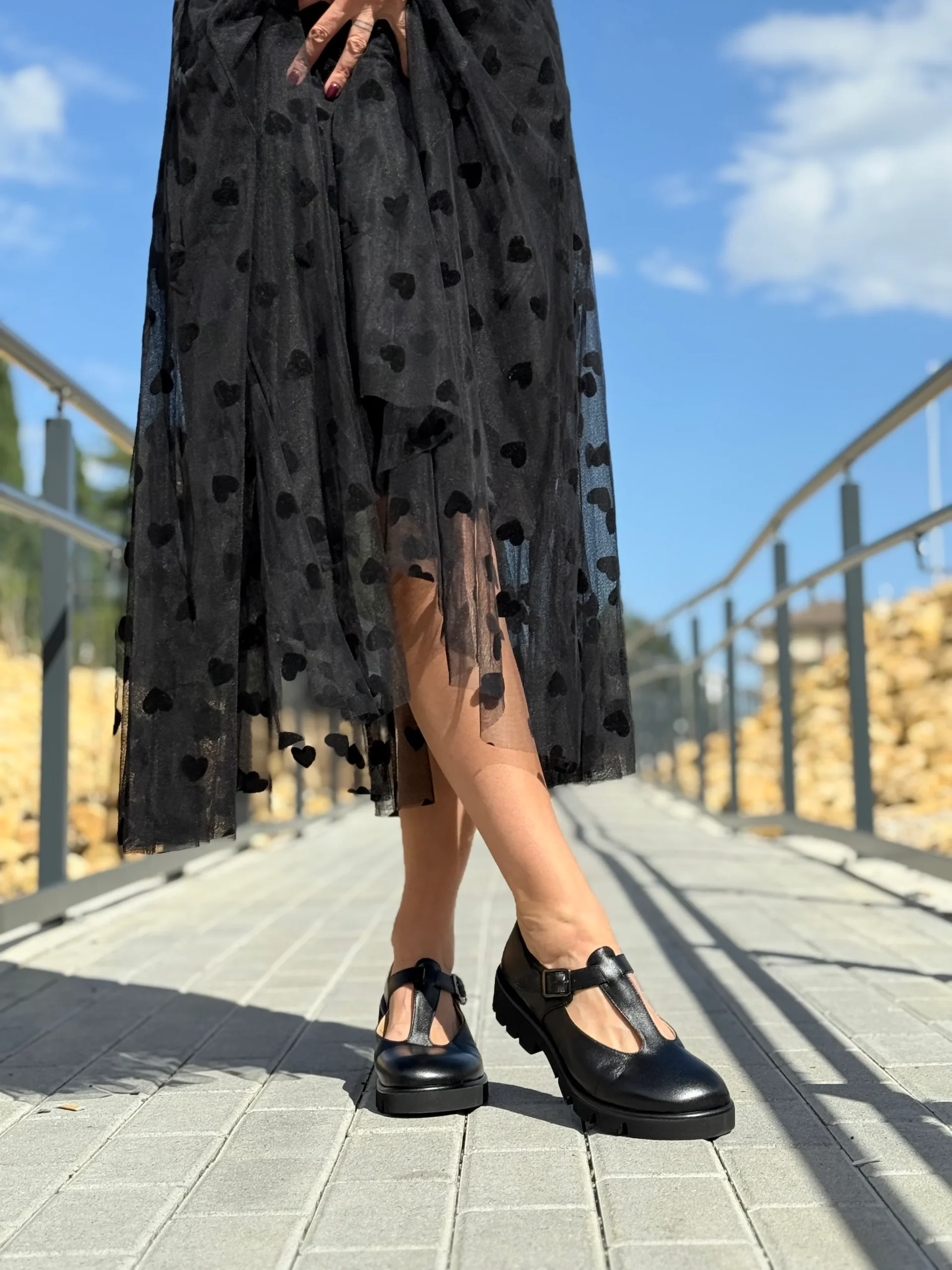 Kola Black bebe t-bar in nappa nera lavorazione a sacchetto artigianale marchigiana - immagine 6