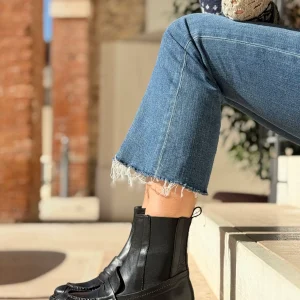 Banksy Black stivaletto beatles in nappa nera artigianale marchigiana