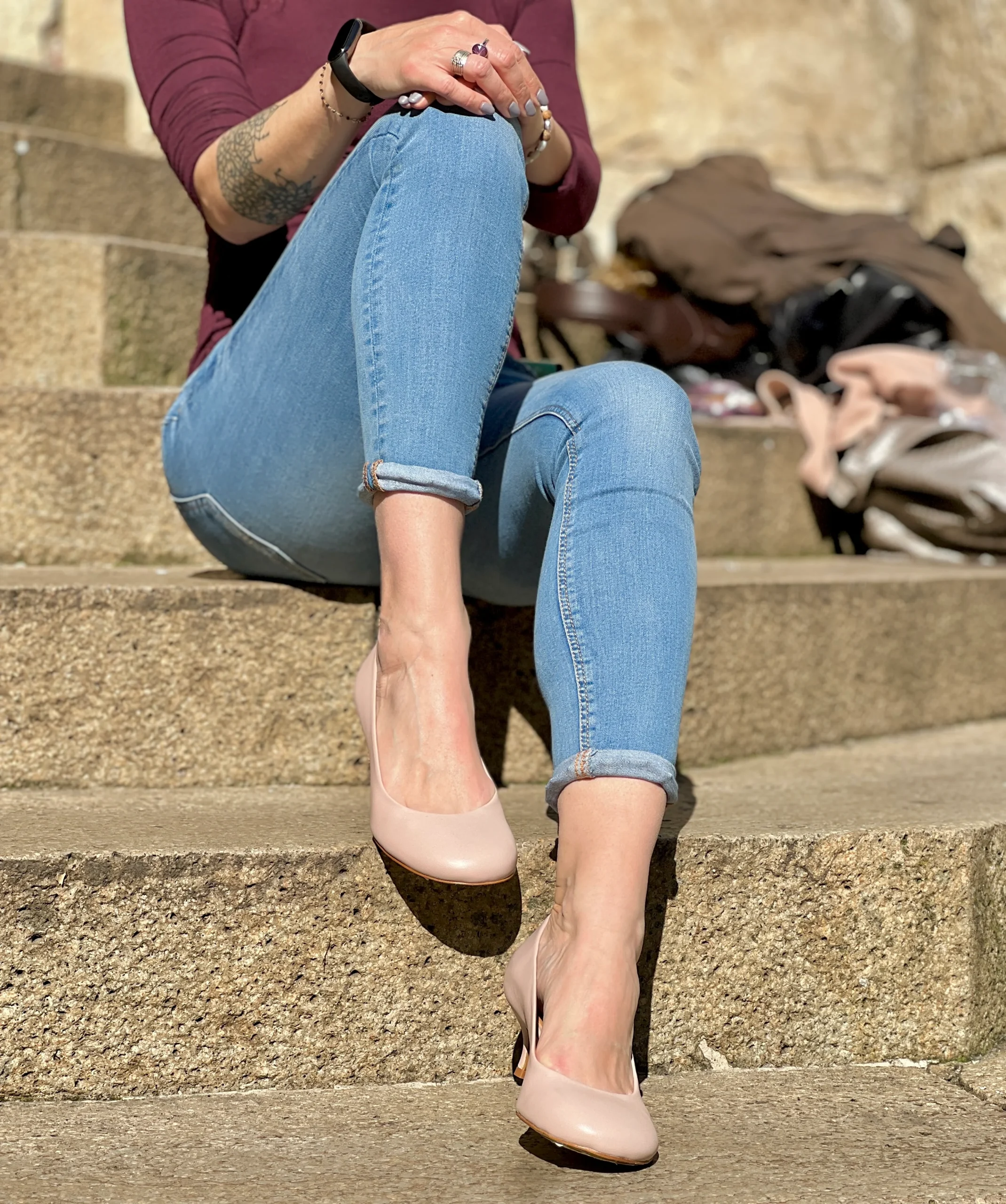 Togo Nude decolletè in nappa cipria tacco 6 artigianale lagattaconglistivali - immagine 8