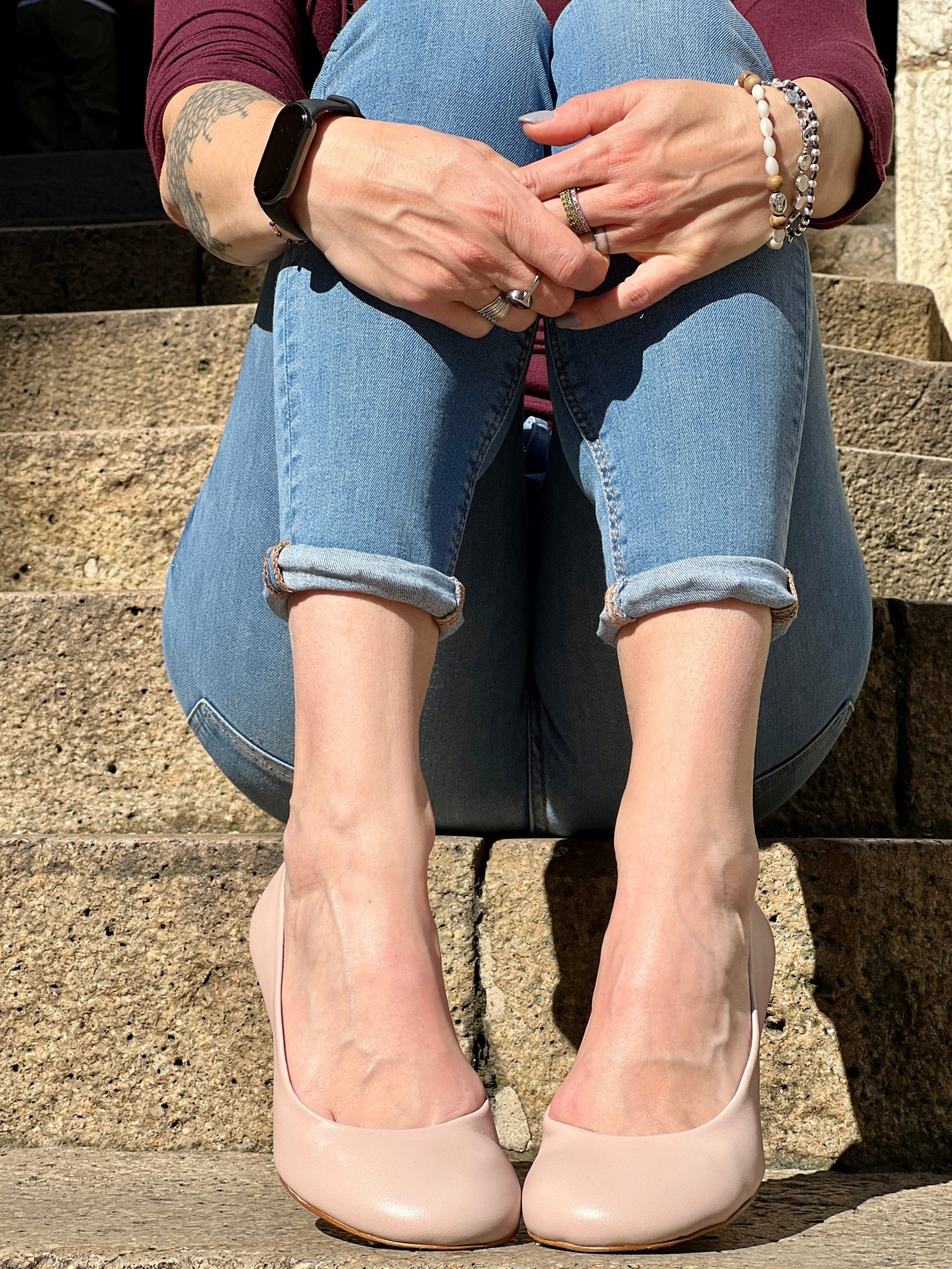 Togo Nude decolletè in nappa cipria tacco 6 artigianale lagattaconglistivali - immagine 9