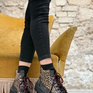 Stelvio Pony Black sneakers in vitello abrasivato e cavallino artigianale toscana