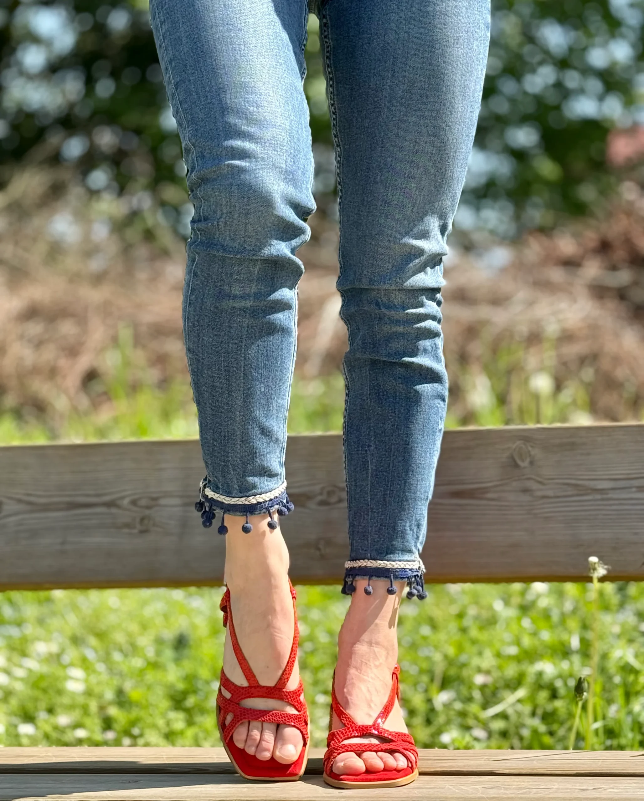 Diaz Red sandalo in nappa rossa stampata tacco 6 cm artigianale Lagattaconglistivali - immagine 8