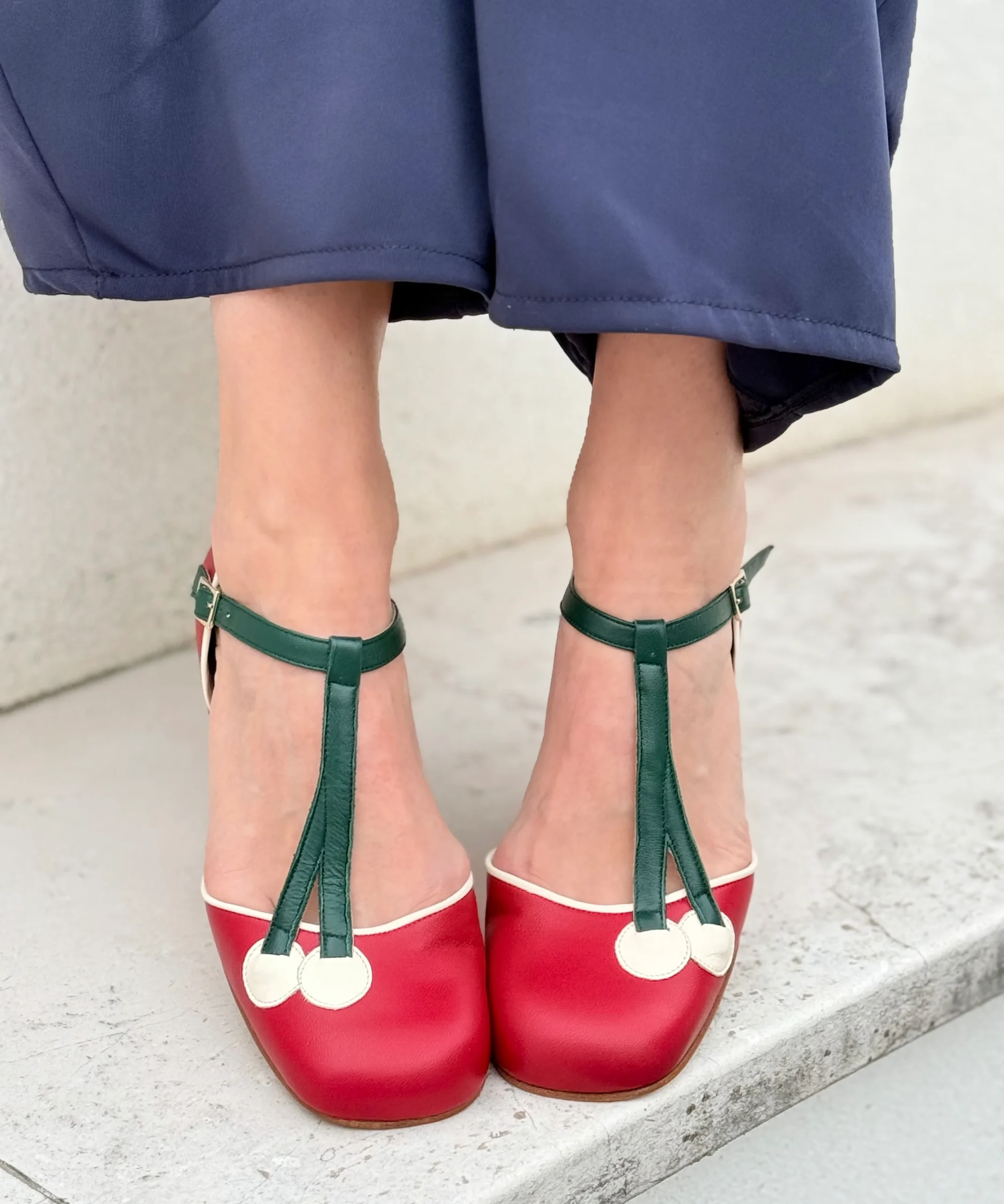 Maraska Red d'orsay in nappa rossa aperta ai lati tacco 3 cm artigianale marchigiana - immagine 3