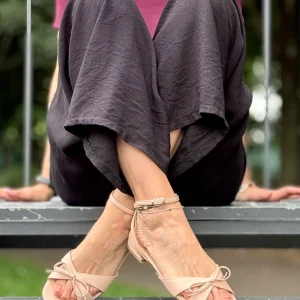 Topgun Nude sandalo in nappa color nude tacco 2 artigianale toscano