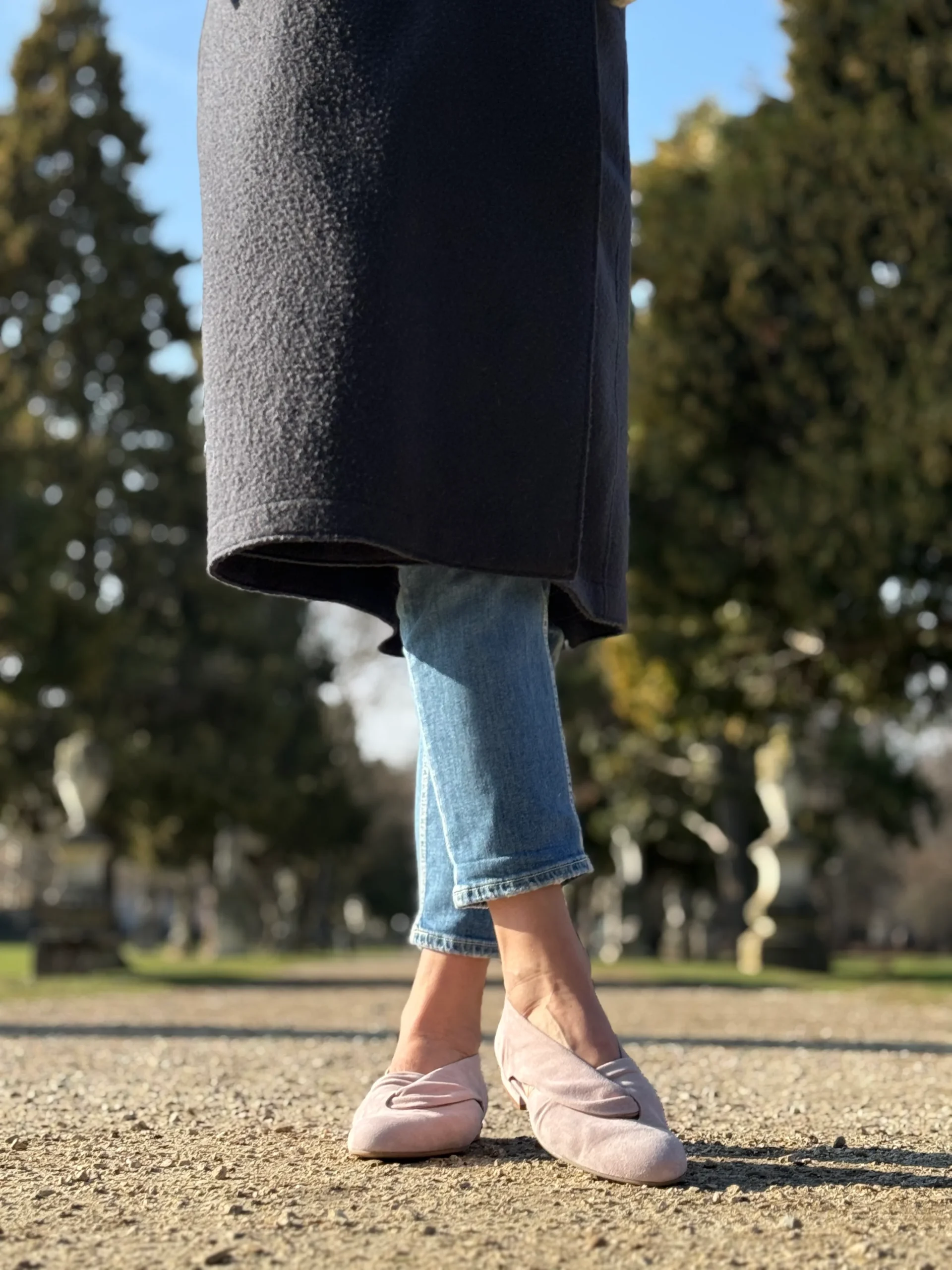 Glenda Rose scarpina bassa in camoscio rosa tacco 1 artigianale toscana - immagine 7