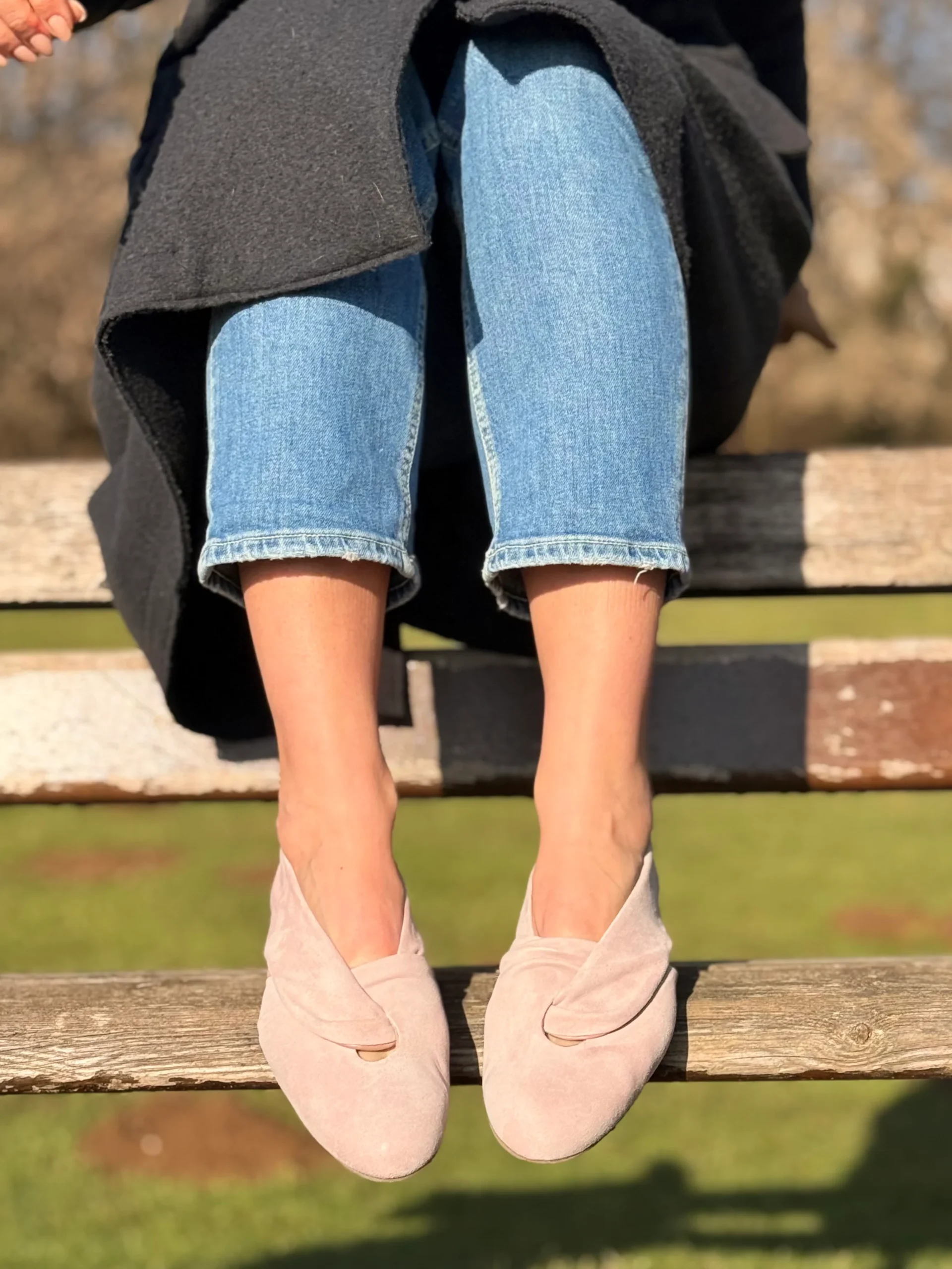 Glenda Rose scarpina bassa in camoscio rosa tacco 1 artigianale toscana - immagine 9