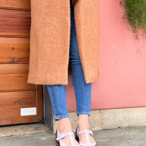 Omega Wine scarpina bassa t bar in nappa bordeaux e naplak lilla tacco 2.5 cm artigianale marchigiana