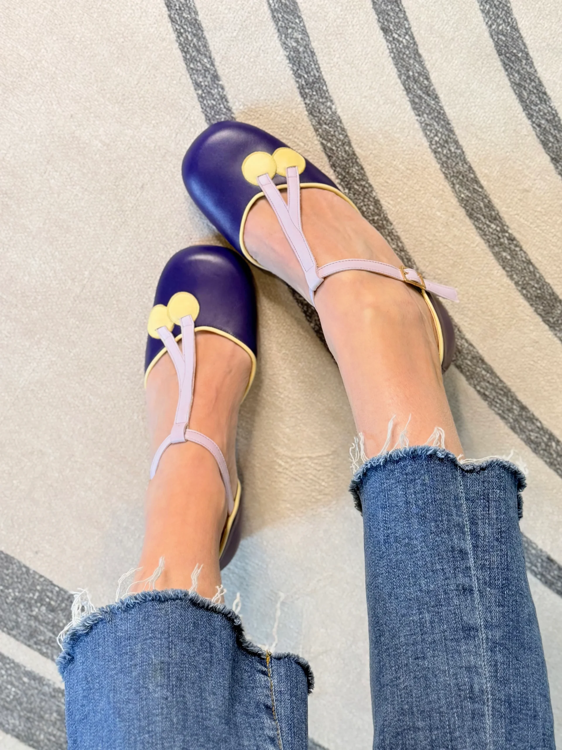 Maraska Purple d'orsay in nappa viola aperta ai lati tacco 3 cm artigianale marchigiana - immagine 8