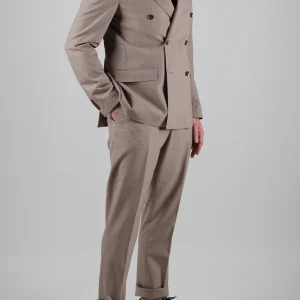 ABITO NOVARA DOPPIOPETTO  IN FRESCO DI LANA  COLORE SABBIA