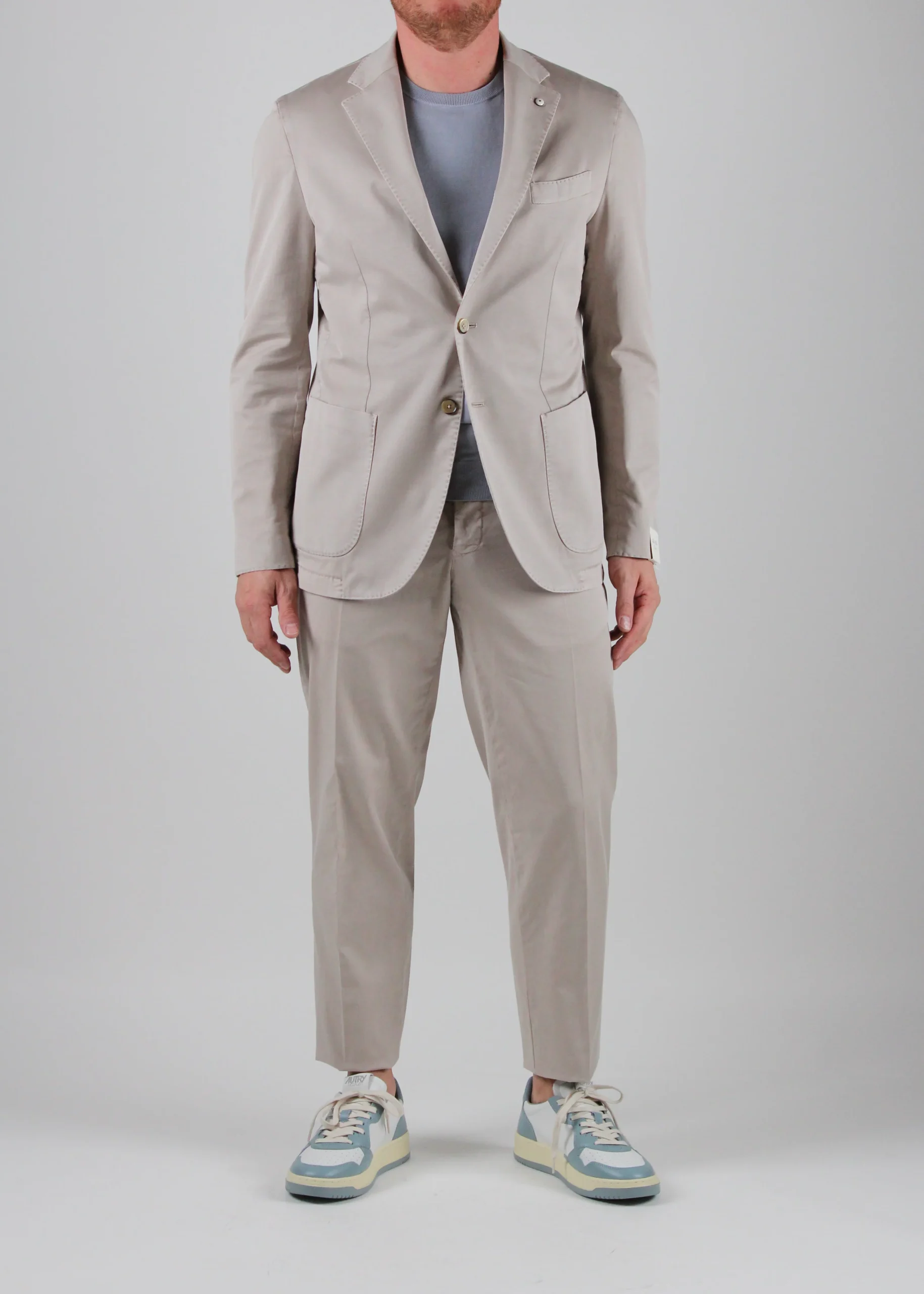 SS25 3837-S-55019/02 ABITO UOMO MONOPETTO IN COTONE COLORE SABBIA - immagine 3