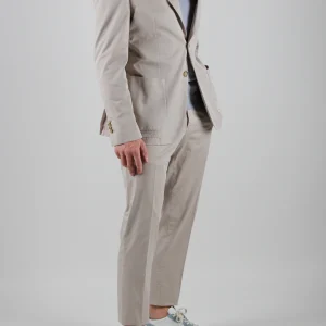 SS25 3837-S-55019/02  ABITO UOMO MONOPETTO IN COTONE COLORE SABBIA