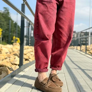 Tek mocassino allacciato in camoscio taupe - artigianale marchigiana