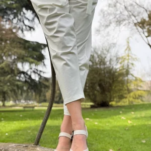 Loren Bw mayjane in nappa avorio e camoscio nero tacco 5 artigianale toscana