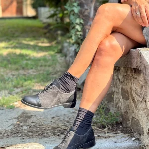 Roger Black scarpa bassa allacciata in camoscio nero artigianale toscana