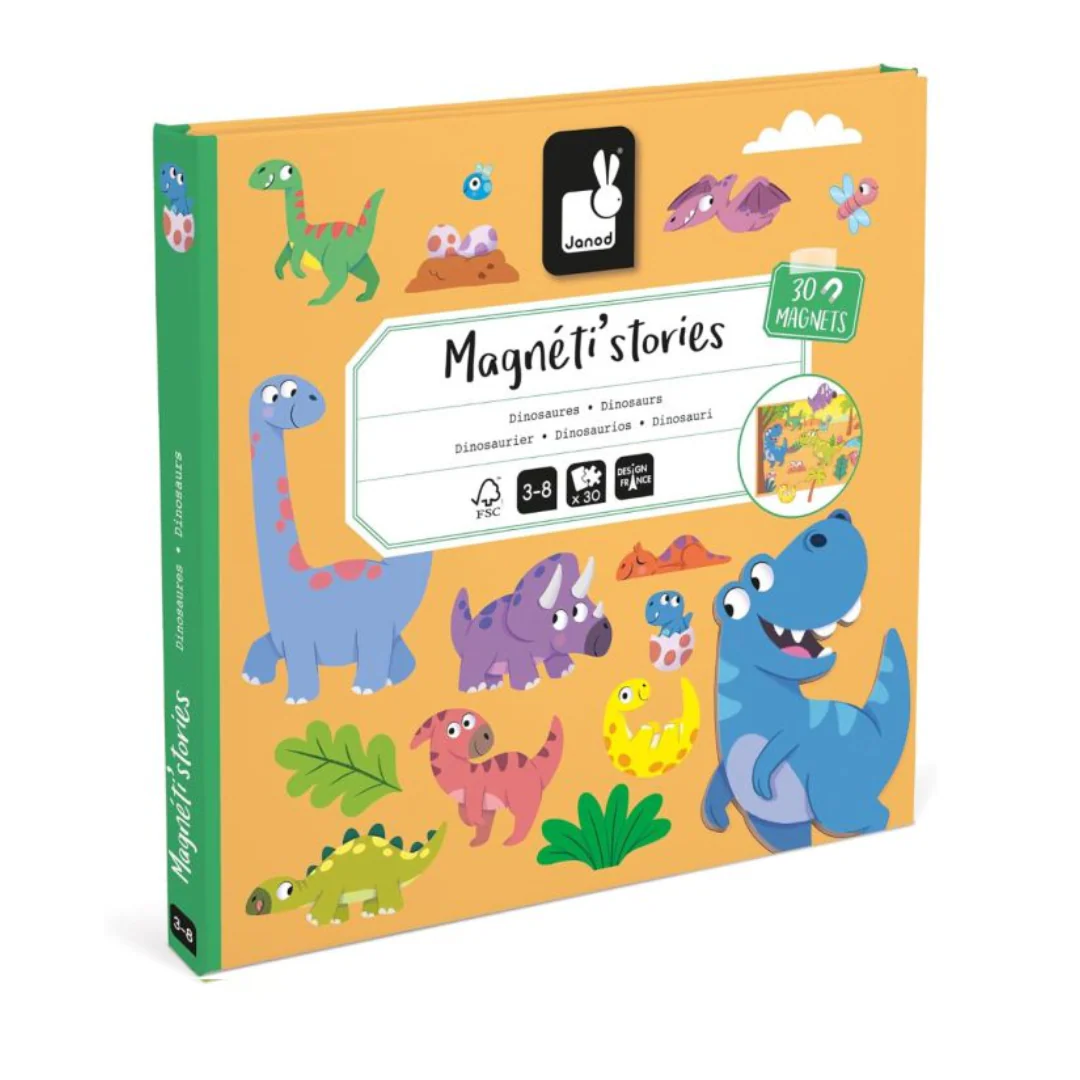 Janod Magneti Stories Dinosauri - Gioco con Calamite Educativo