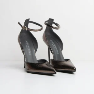 FW25-LARA56 DÉCOLLETÉ LIZARD ACCIAIO