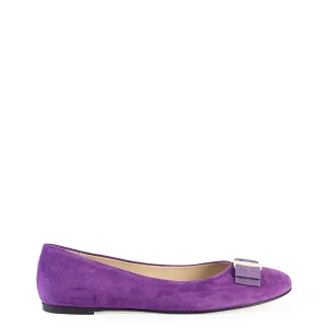 Ballerine da donna con placca in metallo viola