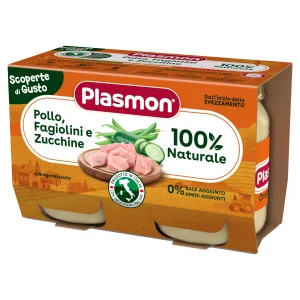Plasmon Omogeneizzato di Pollo, Fagiolini e Zucchine 240 g (2x120 g)