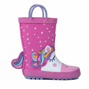 Mr Tiggle - Stivali Pioggia Bambini Antiscivolo | Unicorno Rosa