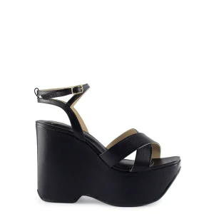 Sandalo zeppa nero