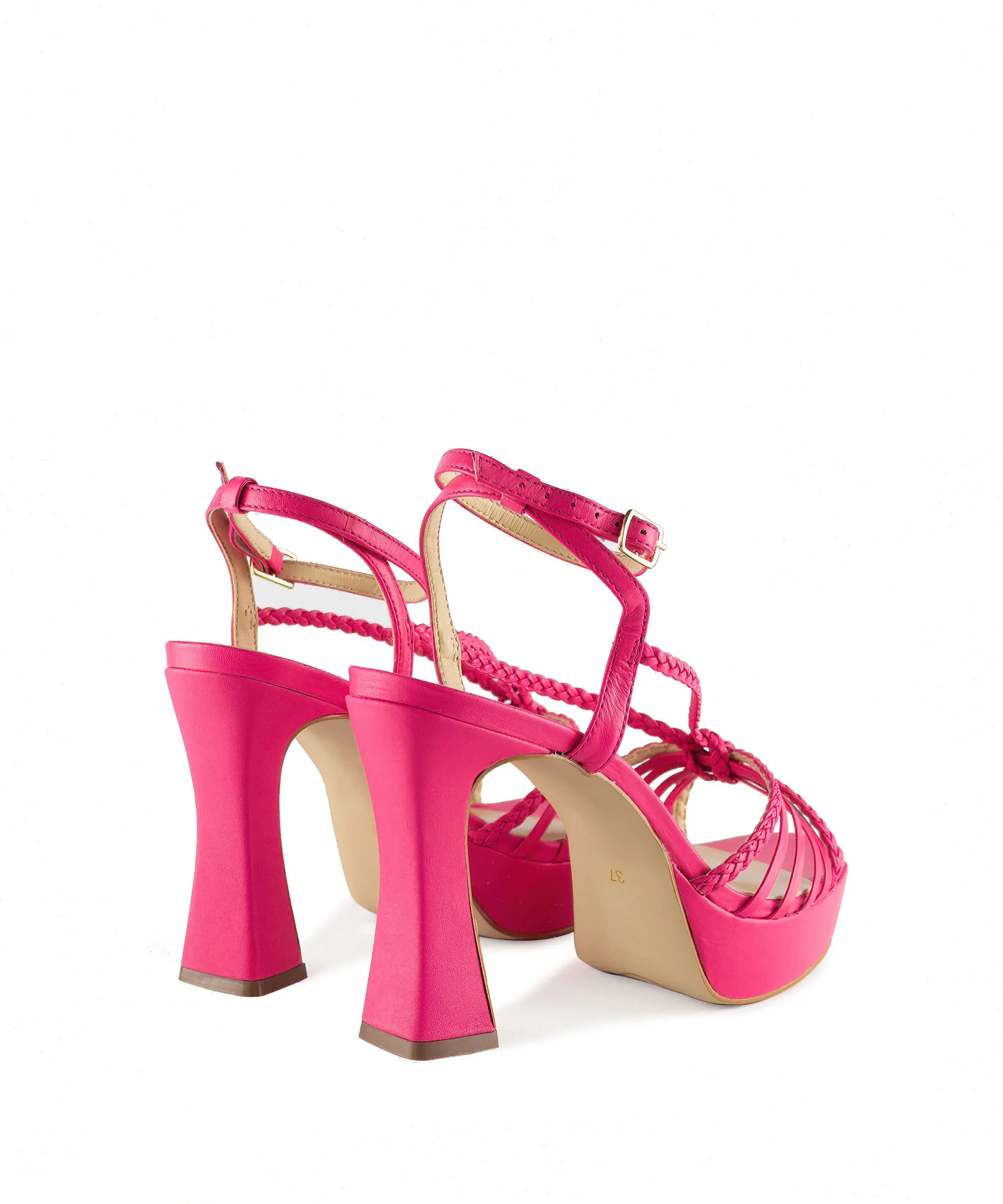 Sandali plateau con intreccio rosa - immagine 4