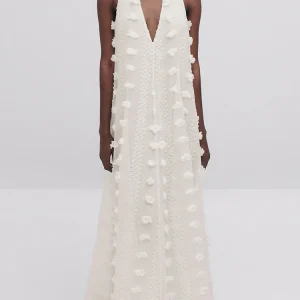 Elegante abito lungo con ricamo | La Parisienne