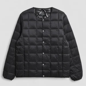 FW25-TAION-104 GIACCA IMBOTTITA UNISEX BASIC CON SCOLLO ROTONDO  BLACK