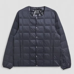 FW25-TAION-104  GIACCA IMBOTTITA UNISEX BASIC CON SCOLLO ROTONDO    DARK NANY