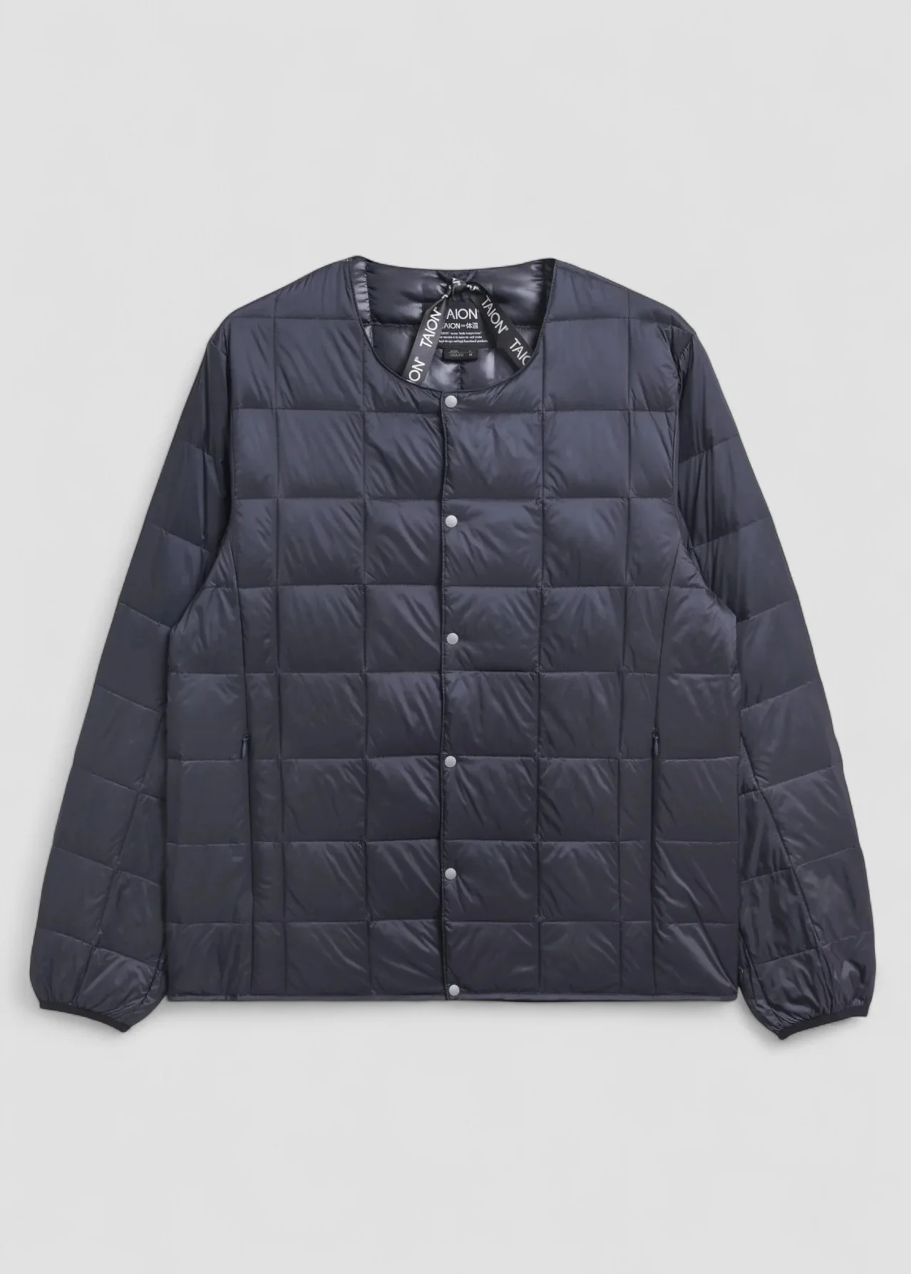 FW25-TAION-104 GIACCA IMBOTTITA UNISEX BASIC CON SCOLLO ROTONDO DARK NANY