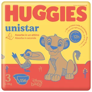 Huggies Pannolini Unistar Taglia 3 (4-9 kg) Megapack 156 pezzi