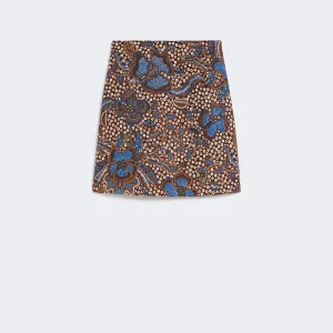 Gonna corta in cotone stretch stampato - CUOIO - WEEKEND MAX MARA