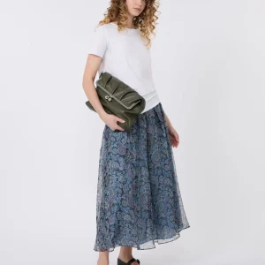 Gonna lunga in seta stampata - AZZURRO - WEEKEND MAX MARA