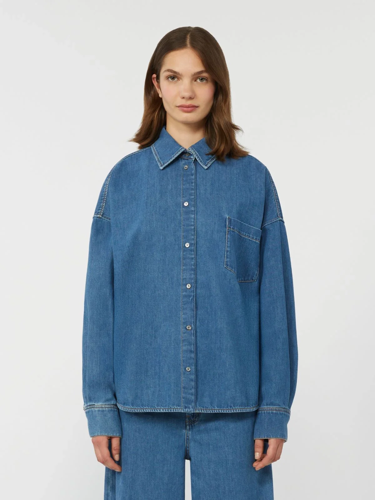 Camicia in denim di cotone - BLU - WEEKEND MAX MARA - immagine 3