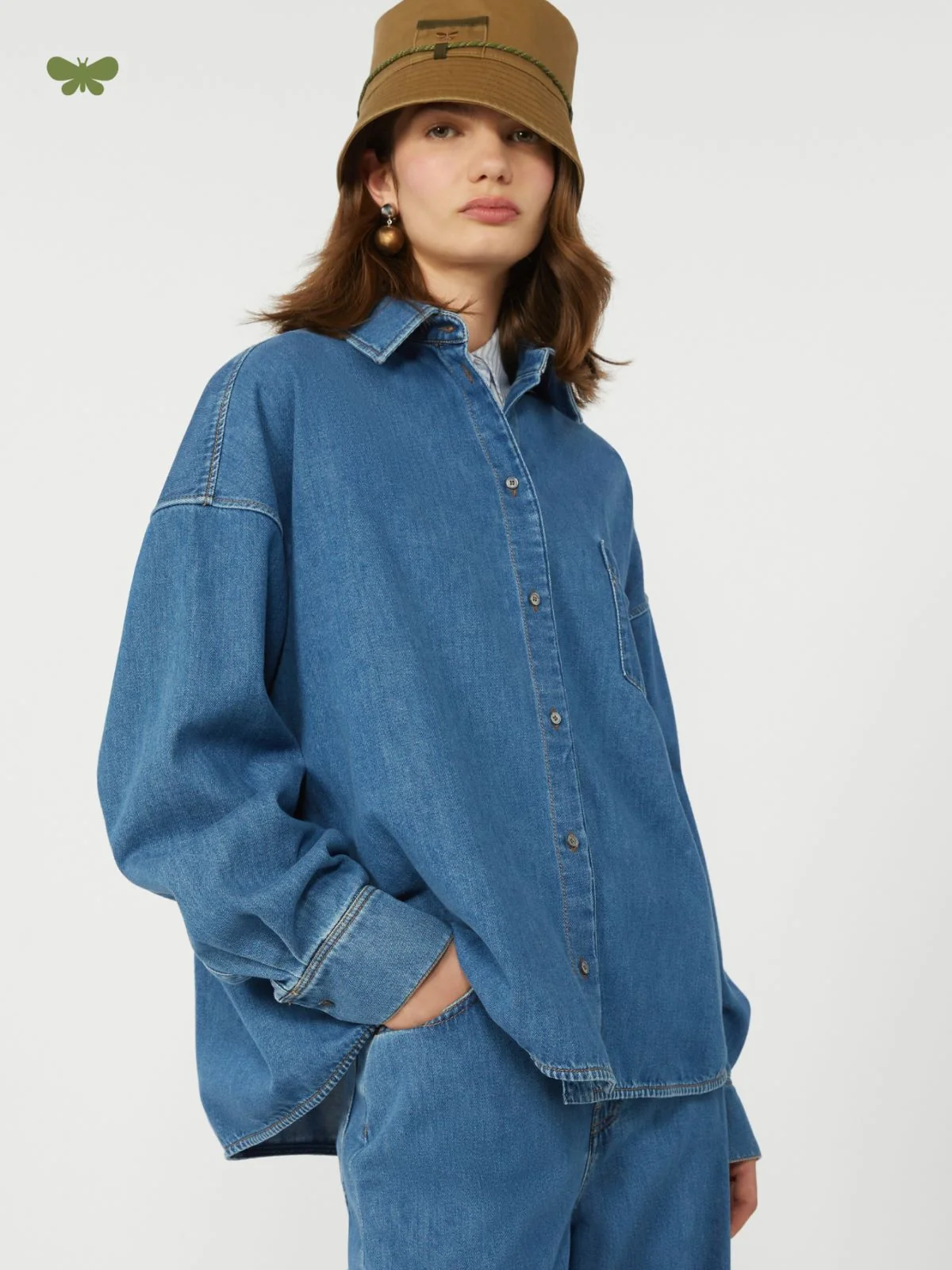 Camicia in denim di cotone - BLU - WEEKEND MAX MARA - immagine 5