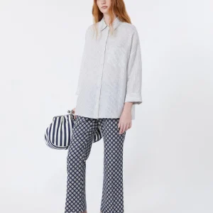 Pantalone in stuoia di cotone stampato - BLU - WEEKEND MAX MARA