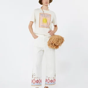 Pantalone in bull di cotone - BIANCO - WEEKEND MAX MARA