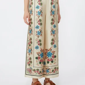 Pantalone in twill di seta stampata - AVORIO - WEEKEND MAX MARA