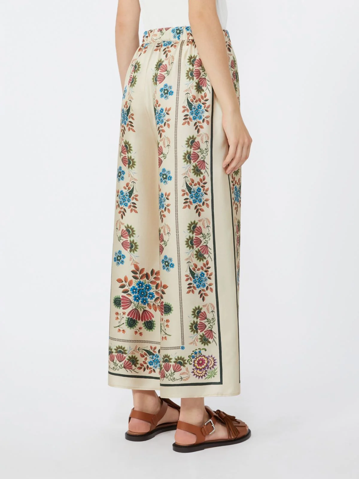 Pantalone in twill di seta stampata - AVORIO - WEEKEND MAX MARA - immagine 4