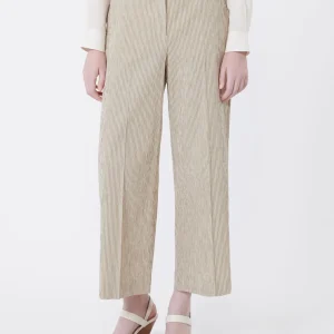 Pantalone in seersucker di cotone e lino - SABBIA - WEEKEND MAX MARA