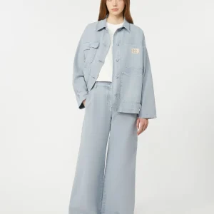 Giacca workwear & Pantalone wide leg in canvas di cotone - AZZURRO - WEEKEND MAX MARA