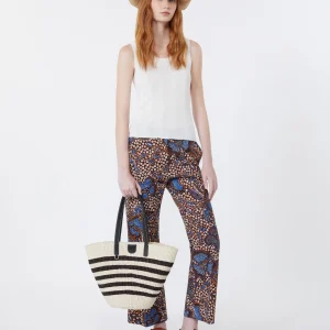 Pantalone in stuoia di cotone stampato - CUOIO - WEEKEND MAX MARA