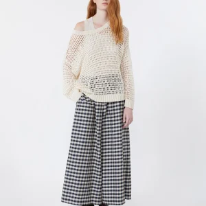 Pantalone in batavia di cotone e ramiè - BLU - WEEKEND MAX MARA