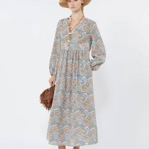 Abito in seta stampata - AZZURRO - WEEKEND MAX MARA