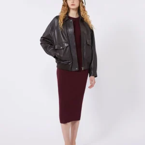 Cardigan e Gonna in viscosa a coste - BORDEAUX - WEEKEND MAX MARA