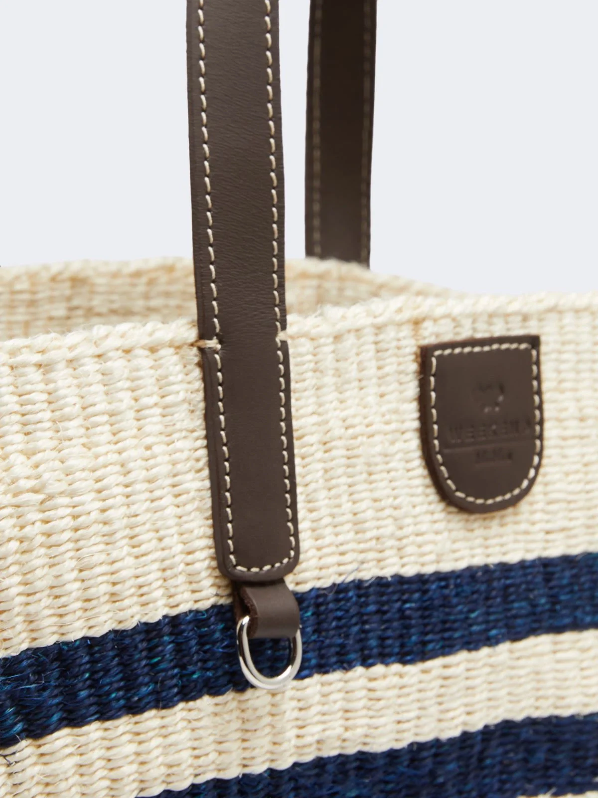 Borsa grande in fibra naturale a righe - BLU MARINO - WEEKEND MAX MARA - immagine 6