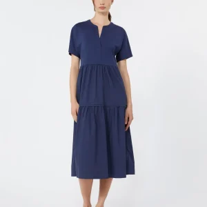 Abito a balze in jersey di cotone - BLU - WEEKEND MAX MARA