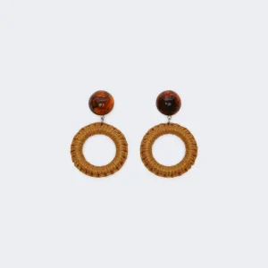 Orecchini in rafia e resina - CARAMELLO - WEEKEND MAX MARA